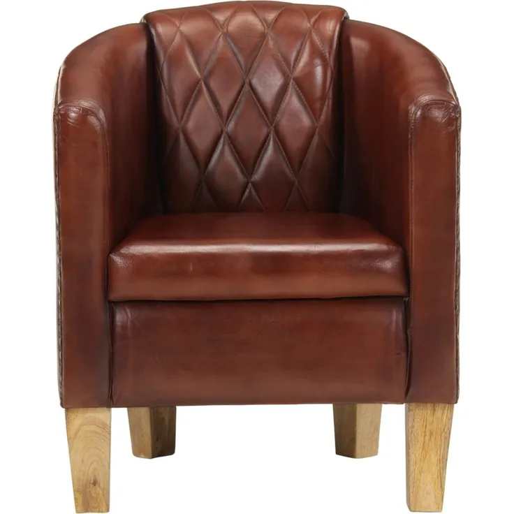 vidaXL Clubsessel Braun Echtleder 359638