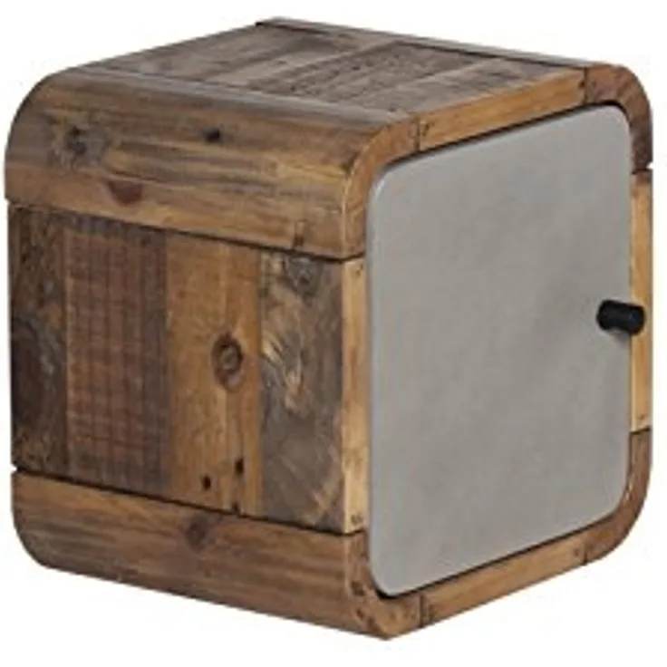 Wandregal mit Tür 30x30cm Woodkings Dingle Pinie natur grau Betonoptik Badregal kleiner Hängeschrank modern MDF