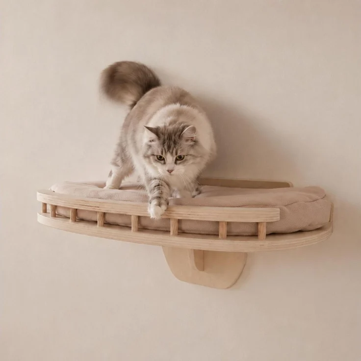 MCW Katzen-Wandregal MCW-Q55, Weiches Kissen, platzsparende Wandmontage, robuste Konstruktion – Bild 1