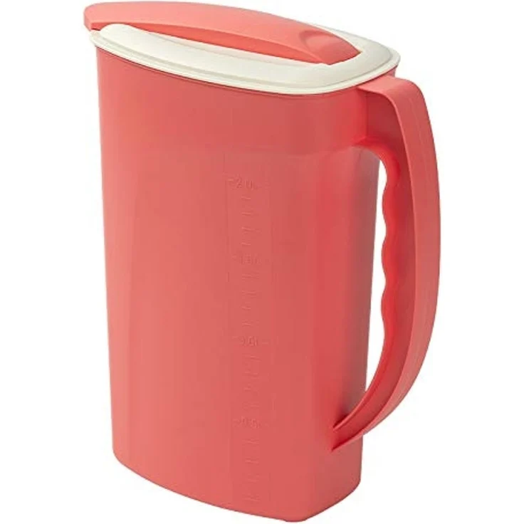 Engelland Wasserkrug Getränkekkrug mit Füllskala und abnehmbarem Deckel, (Vorteils-Set, 2-tlg, 2 Liter Fassungsvermögen je Krug), BPA-frei, frostbeständig, spülmaschinengeeignet, Kühlschrankkrug – Bild 2