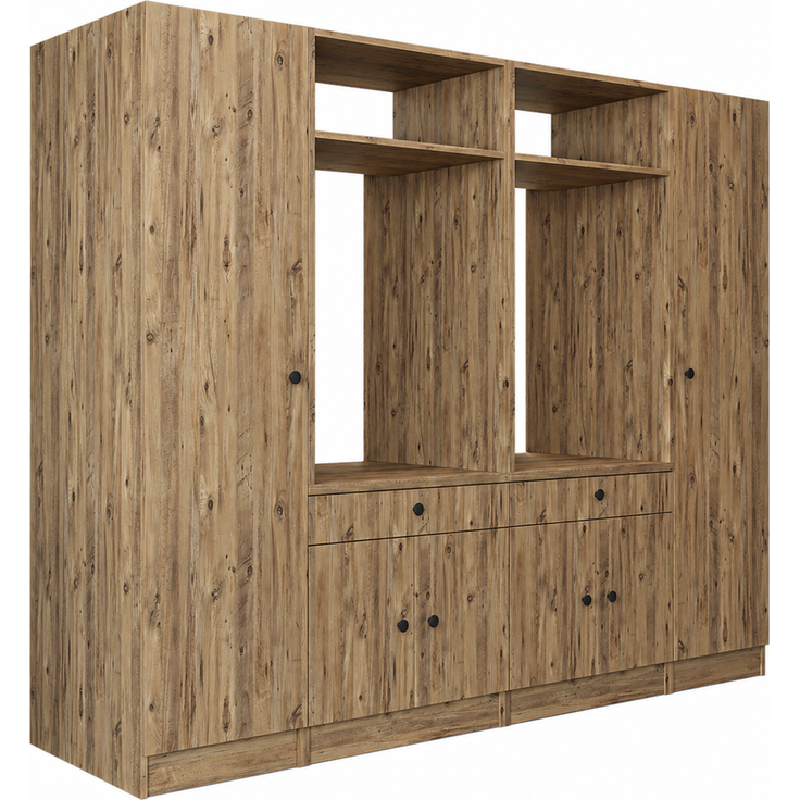 Roomart Waschmaschinenumbauschrank & Schrankwand für Waschküche - SERIE 1 - | 224 cm breit | Waschmaschine & Trockner | Mit Ausziehbrett | Hauswirtschaftsraum Möbel • Eiche – Bild 7