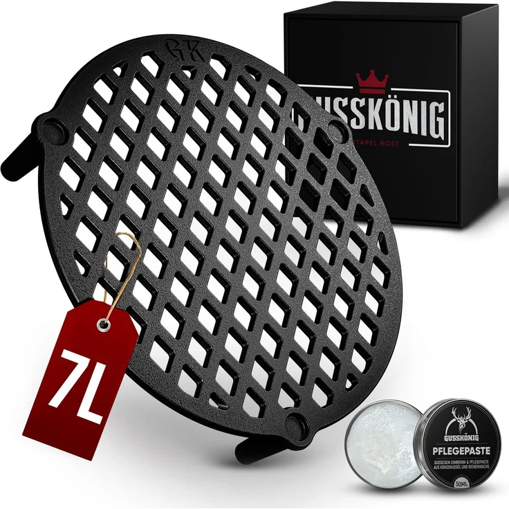 GUSSKÖNIG Stapelrost Gusseisen für Dutch Oven 7L inkl Pflegepaste – Bild 1