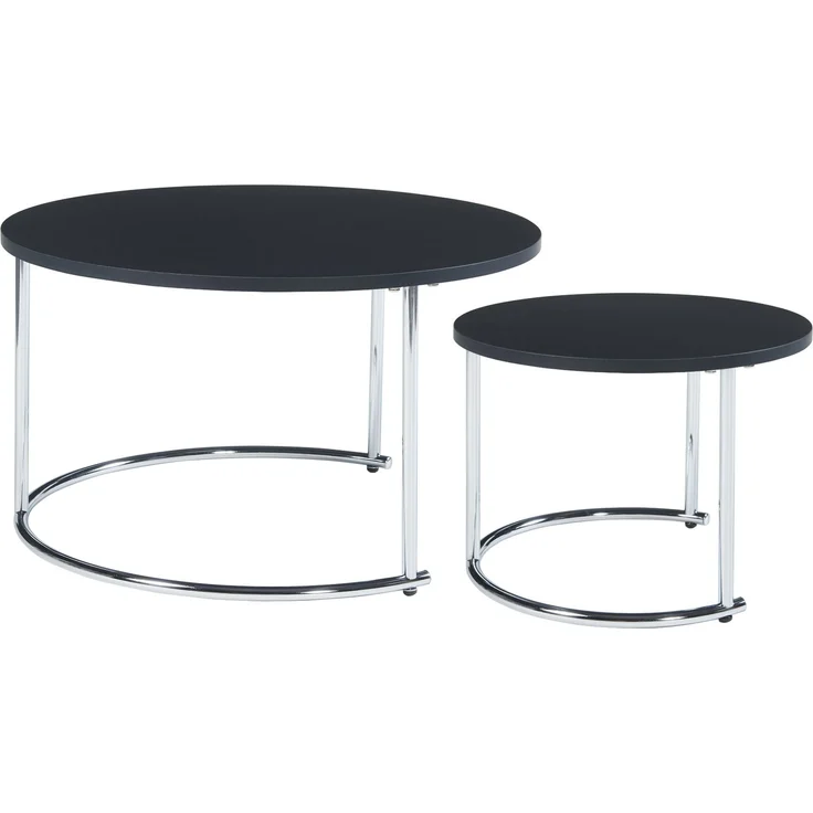 Couchtisch Christchurch 2er Set Schwarz/Chromfarben [en. casa] – Bild 5