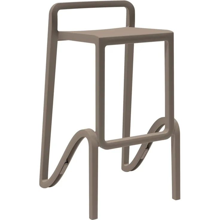 Gardenia Hocker, hoch, stapelbar, für Innen- und Außenbereiche, aus Polypropylen, Taubengrau, hergestellt in Italien, für Zuhause, Bar, Restaurant