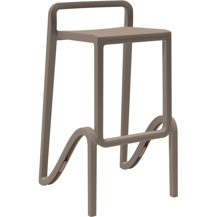 Gardenia Hocker, hoch, stapelbar, für Innen- und Außenbereiche, aus Polypropylen, Taubengrau, hergestellt in Italien, für Zuhause, Bar, Restaurant
