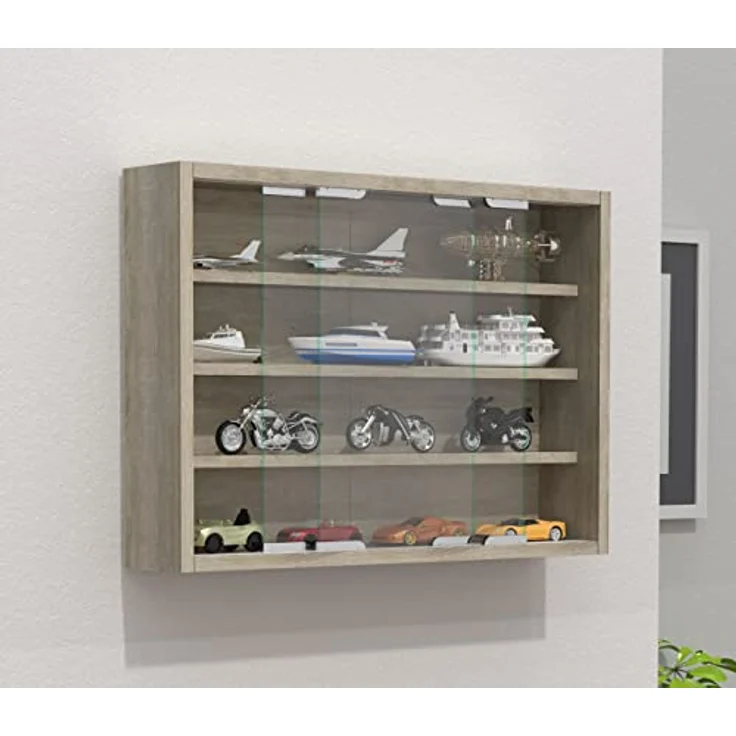 MID.YOU Hängevitrine, Sonoma Eiche, 3 Fächer, 57x40x10 cm, hängend, Holzwerkstoff – Bild 2