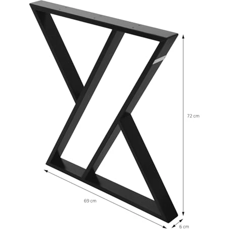 ML-DESIGN Tischbein 2er Set Tischgestell Tischkufen Möbelfüße aus Stahl Industriedesign, Kufengestell X-Form Schwarz für Esstisch/Schreibtisch DIY-Projekte – Bild 5