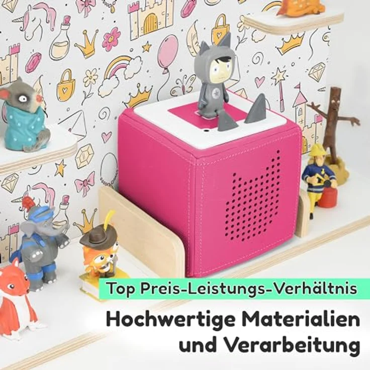 stadtecken Holzregal für Musikbox I Geeignet für die Toniebox und ca. 50 Tonies I Perfekte Tonie Aufbewahrung im Kinderzimmer I Zum Aufstellen oder Aufhängen (Magie, Groß) – Bild 4