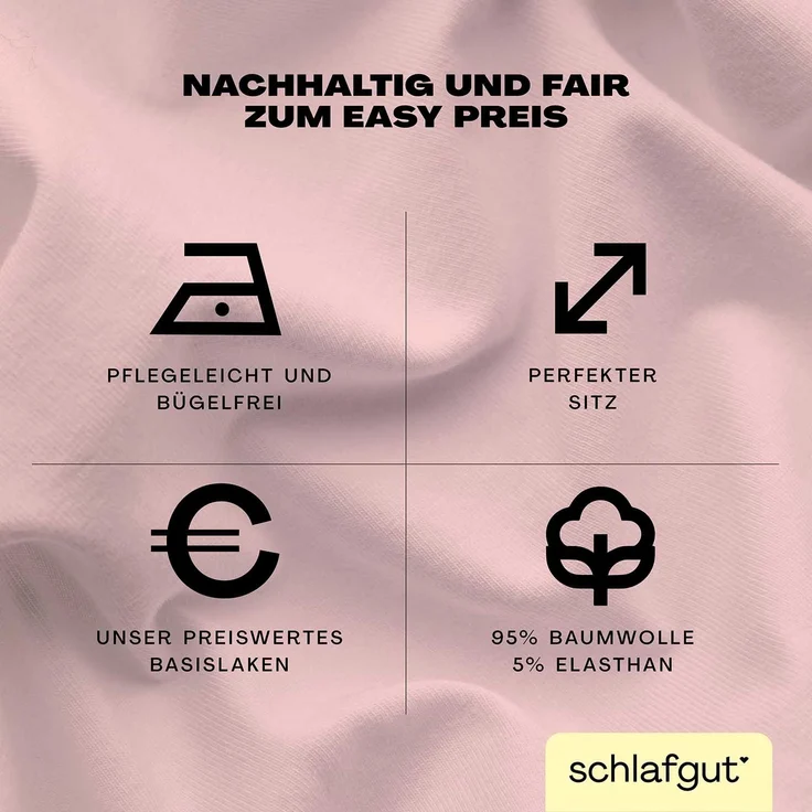 Schlafgut 'Easy' Spannbettlaken, MADE IN GREEN by OEKO-TEX®, Gummizug: rundum, Jersey Elasthan, Purple Light, L 140x200 cm - 160x220 cm – Bild 2