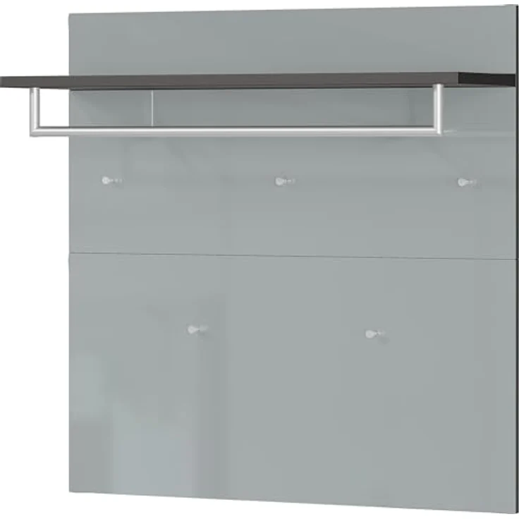 Germania Garderobenpaneel, Graphit-Silber, mit Aufhängemöglichkeit, Hutablage und Kleiderstange, 97x96x30 cm – Bild 1