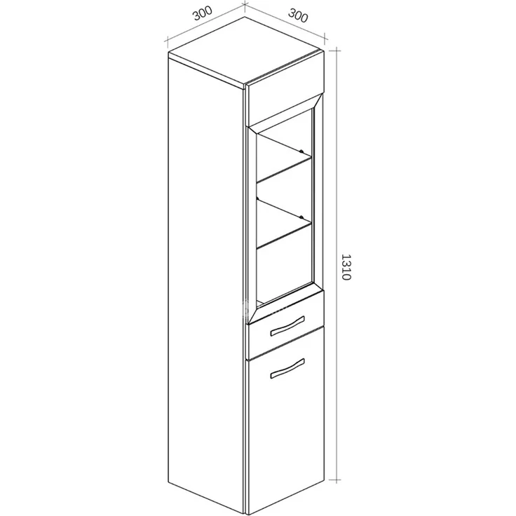 Badezimmer Schrank Rio 131 cm Hochglanz Schwarz Fronten – Regal Schrank Hochschrank Schrank Möbel Badschrank – Bild 5