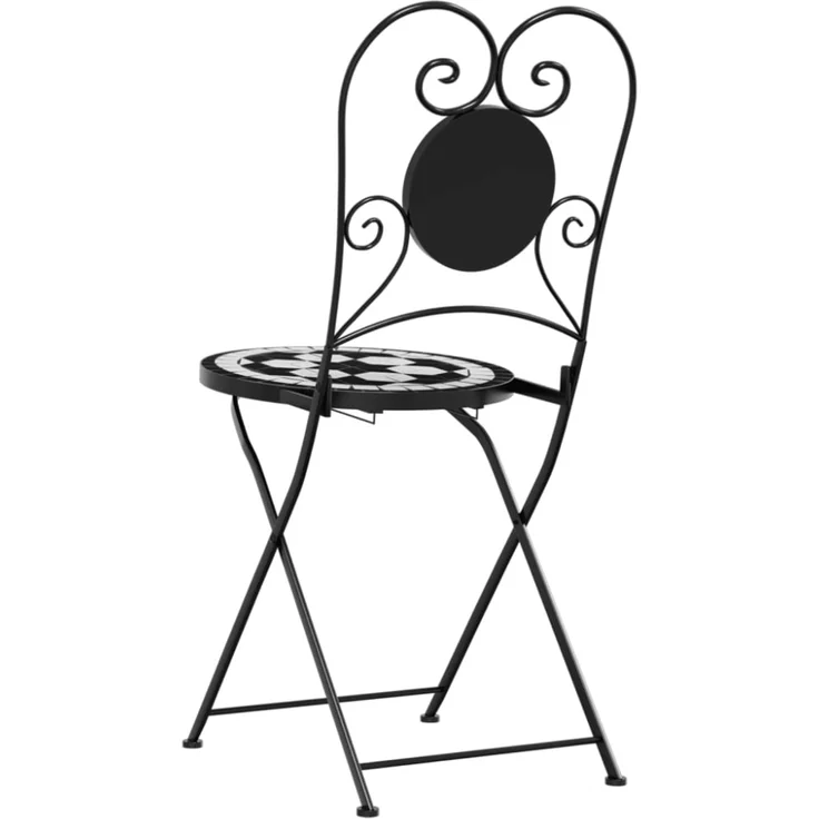vidaXL Bistrostühle 2 Stk. Klappbar Schwarz und Weiß Keramik 4003405 – Bild 7