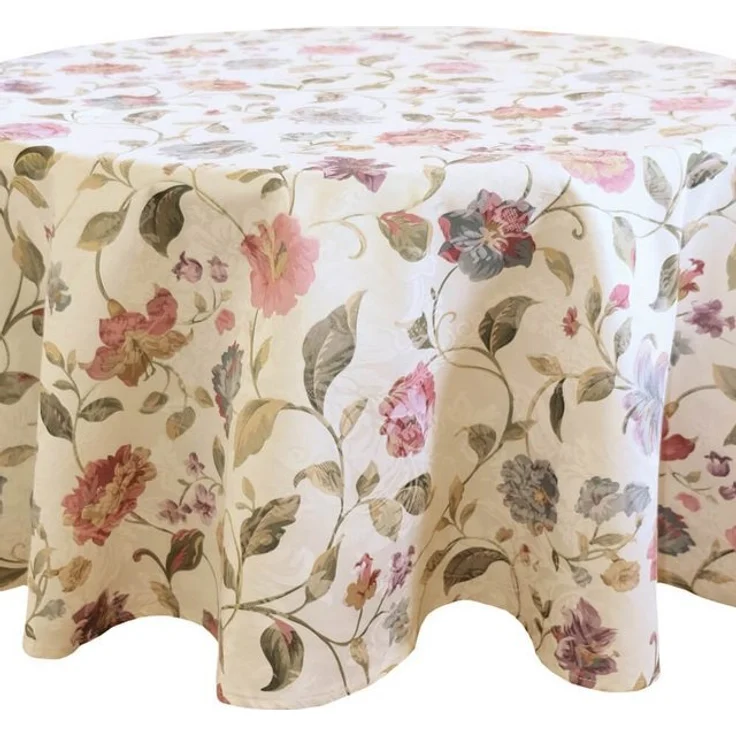 matches21 HOME & HOBBY Tischdecke Tischdecke DANJA florales Muster Landhaus Polyester rund Ø 150 cm (1-tlg), Pflegeleicht & waschbar bei 30 °C – Bild 3