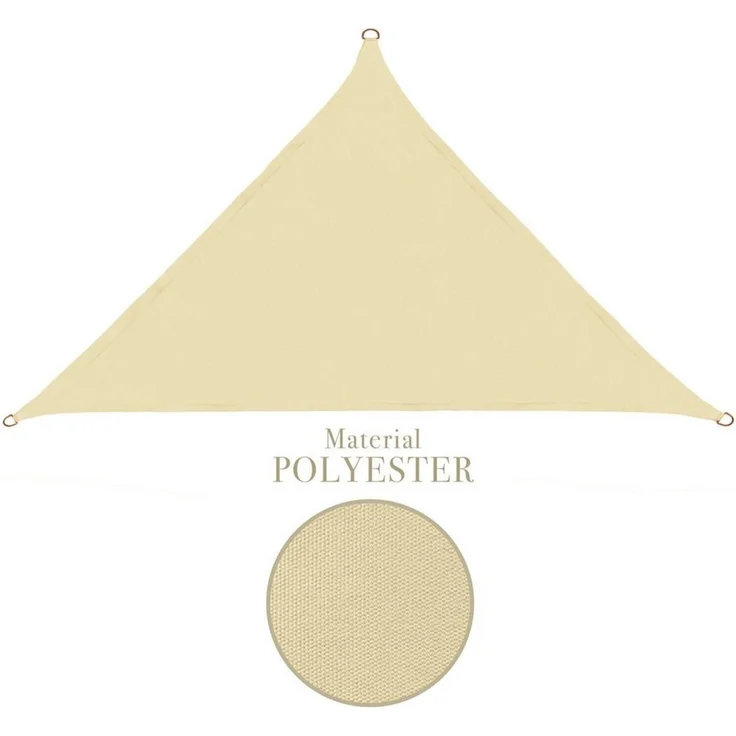 anndora Sonnensegel 3 x 3 x 4,25 m dreieckig 100% Polyester beige, wasserdichter Stoff – Bild 1