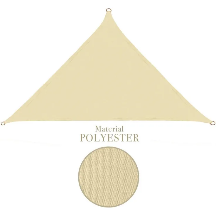 anndora Sonnensegel 3 x 3 x 4,25 m dreieckig 100% Polyester beige, wasserdichter Stoff