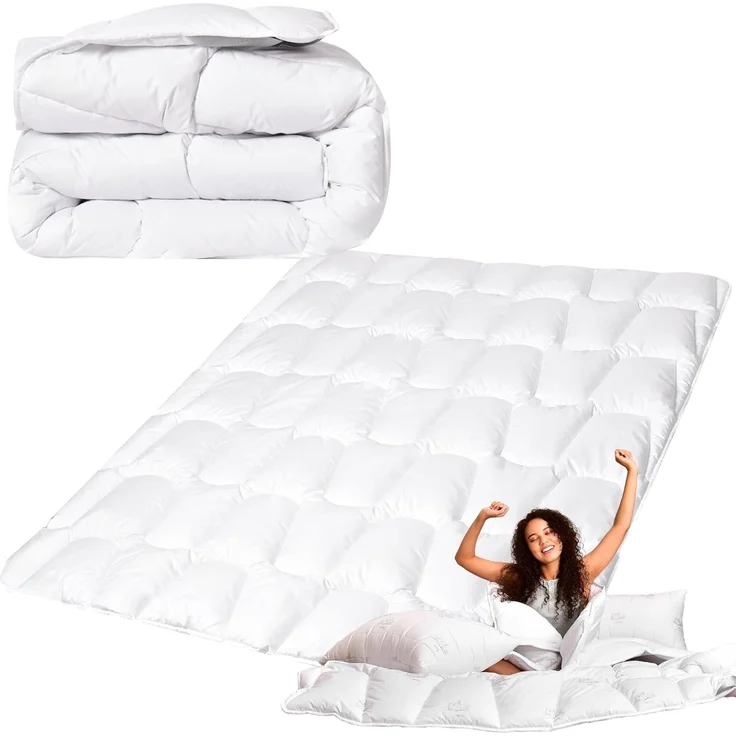 SEI Design Microfaserbettdecke SWAN De Luxe Winter 200x220 cm, Füllung: 100% Polyester Mikrofaser, Bezug: 100% Baumwolle, Vegane Alternative zu Daunen – Bild 6