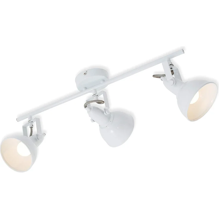 BRILONER - Deckenleuchte, Deckenlampe mit 3 dreh-und schwenkbaren Spots im Retro / Vintage Design, Fassung: E14 max. 40 Watt, Metall, Maße: 55.4x10x18.1 cm, Farbe: Weiß – Bild 1