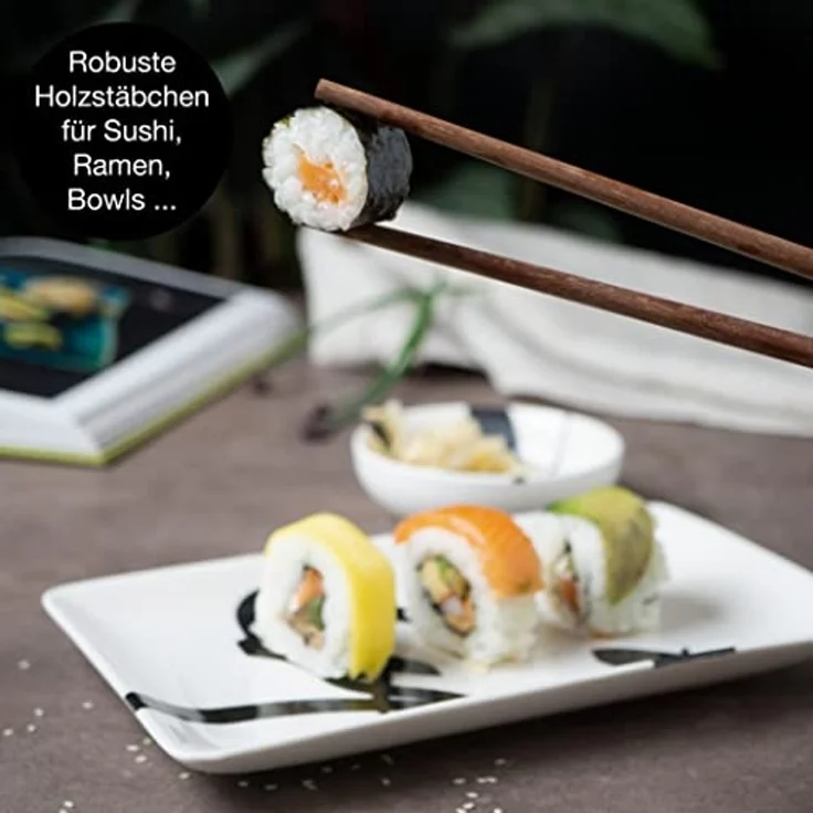 Moritz & Moritz Tafelservice Sushi Set 10tlg Pinselschrift Schwarz (8-tlg), 2 Personen, Porzellan, Geschirrset für 2 Personen – Bild 6