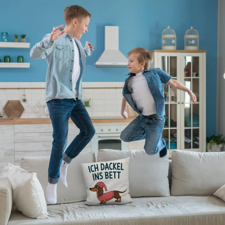 speecheese Dekokissen Dackel im Hemd - Ich dackel ins Bett Kuschelkissen – Bild 6