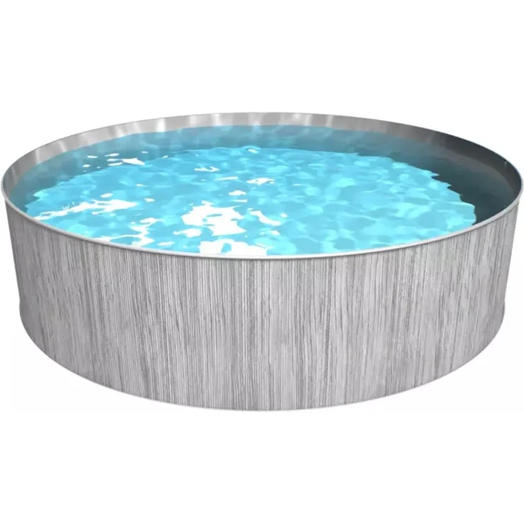 Steinbach 'New Splasher Secure' Stahlwand Swimming Pool, Holzoptik Grau, Ø 350 x 90 cm – Bild 1