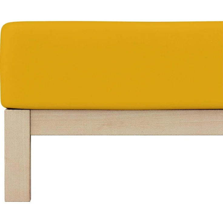 Schlafgut 'Pure' Spannbettlaken, Gummizug: rundum, für Matratzen bis 30cm Höhe, Bio-Baumwolle mit Elasthan, Yellow Deep, L 140x200 cm - 160x220 cm – Bild 4