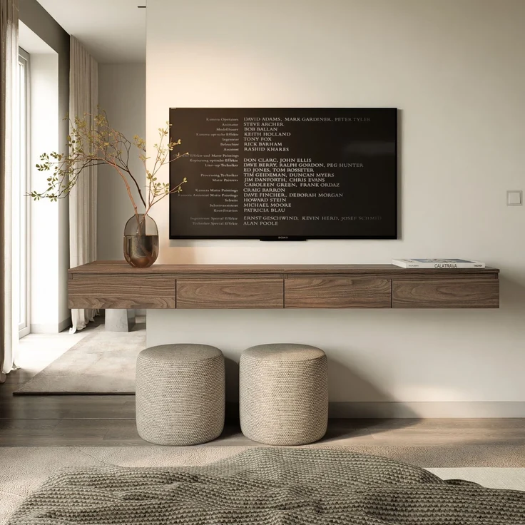 Selsey 'Bemmi Slim' - TV-Hängeboard 4-türig, Holzoptik Walnuss Wisconsin, 200 cm – Bild 2
