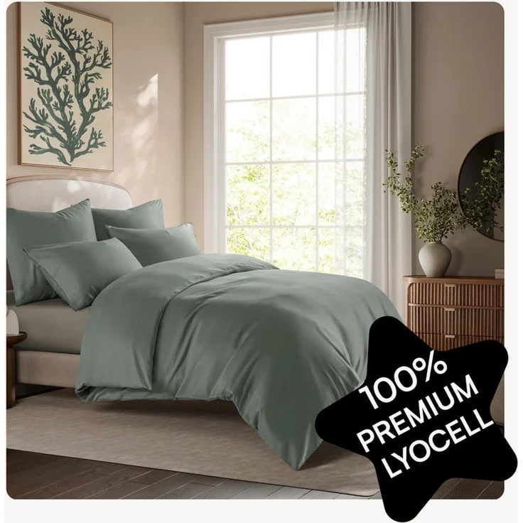Seralino Bettwäsche Set in Gr. 135x200, 155x220, 200x200 cm, 100% Lyocell (Tencel), Besonders weich & atmungsaktiv – aus natürlichen Eukalyptusfasern – Bild 5