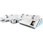 Sofa Dreams 'XXL Apollonia' Wohnlandschaft, 77 x 271 x 356 cm, Weiß / Schwarz, Echtleder, Rechts