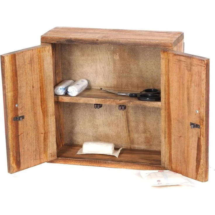 DESIGN DELIGHTS Wandregal MEDIZINSCHRANK "MEDIC", 35x35x13 cm, Mahagoni, Wandschrank, Farbe: – Bild 2