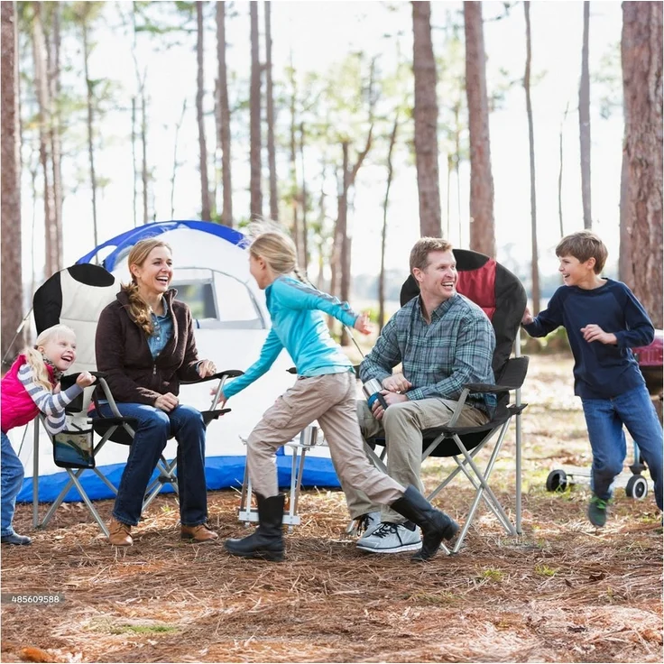 HOMECALL Campingstuhl Hochlehner Klappstuhl Gepolstert Faltsessel Gartenstuh Angelstuhl (Bis 150KG, mit hoher Rückenlehne Armlehne Getränkehalter, 2 St), für Camp Garten Balkon – Bild 2