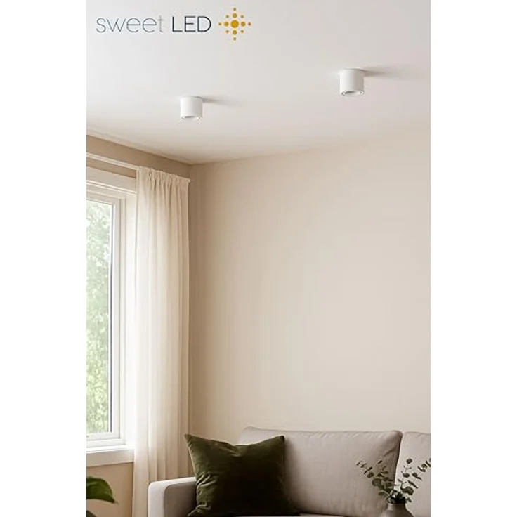 Sweet LED Aufbauleuchte 4er Set GU10 rund Deckenspots weiß Aluminium schwenkbar 230V, schwenkbar, ohne Leuchtmittel, Aufbaustrahler LED, Aufbauspot, Deckenstrahler – Bild 8