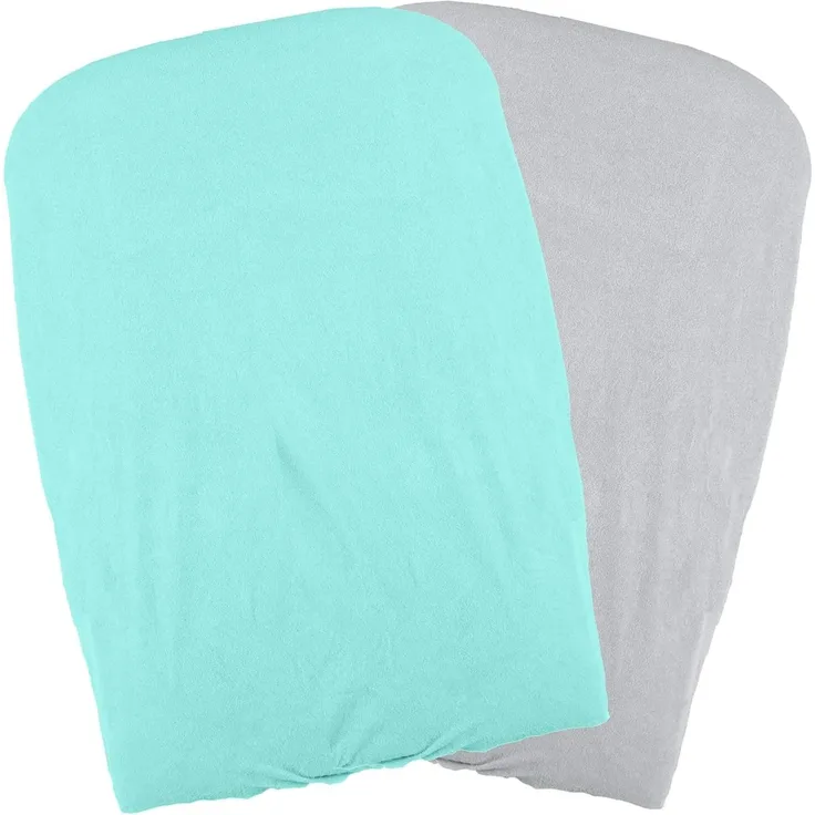 Domiva Set mit 2 Bezügen für Wickelunterlage, Aqua/Perle, Grün