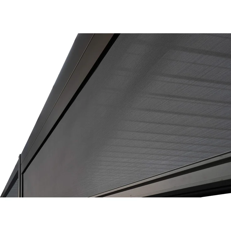 LECO Rollo 3m zur Lamellenpergola DELUXE 4x3 m, Aluminiumprofile und Kunststoffgewebe anthrazit – Bild 4