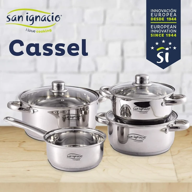 Topf-Set CASSEL 4-teilig silber Kochtopf Suppentopf Töpfe Universaltopf Topf – Bild 2