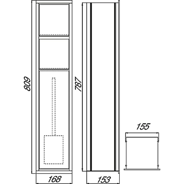 Emco Asis 150 Unterputz-Schrankmodul für das Gäste-WC, Badezimmerschrank als Toilettenpapierhalter & Klobürstenhalter mit extra Fach, Hochschrank mit Push to Open-Funktion, schwarz – Bild 4