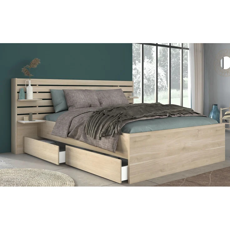 Bettanlage >Escale 2< in Japanische Eiche - 203x217x99cm (LxBxH) – Bild 1