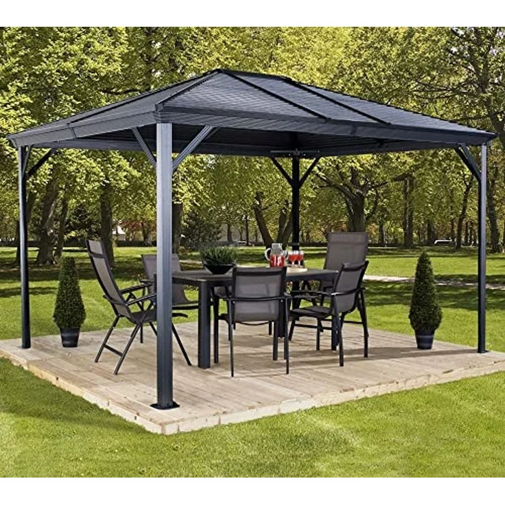 Sojag 'Ventura 1014' Pavillon, Aluminium Basaltgrau, 296 x 423 x 261 cm – Bild 2