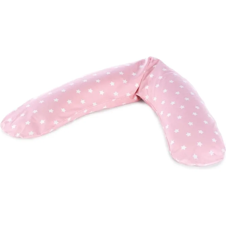 Theraline Stillkissen "Das Komfort" mit Dinkel Füllung inkl. Bezug 180 cm 141 Big Stars rosa
