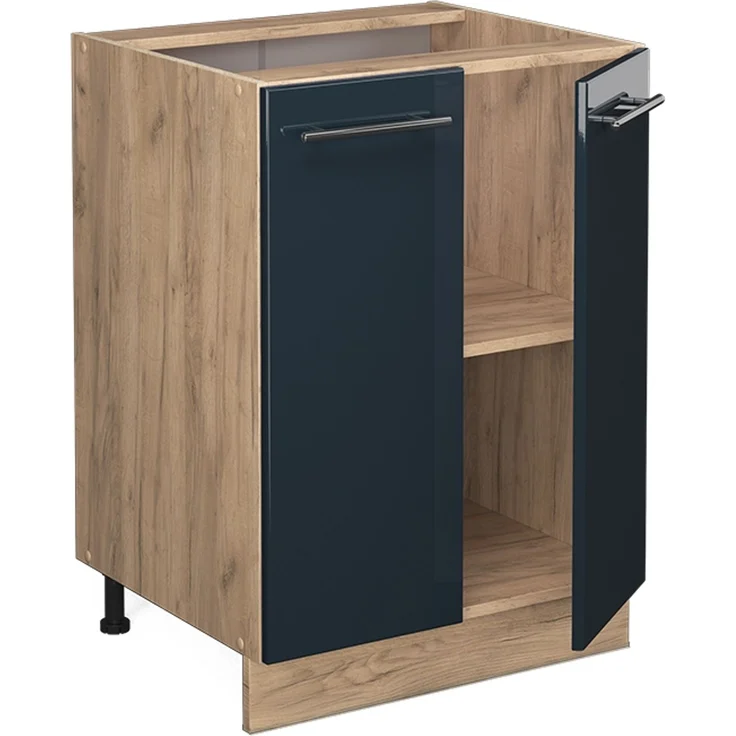 Küchenunterschrank Fame-Line Dunkelblau Hochglanz 60 cm ohne Arbeitsplatte Vicco – Bild 4