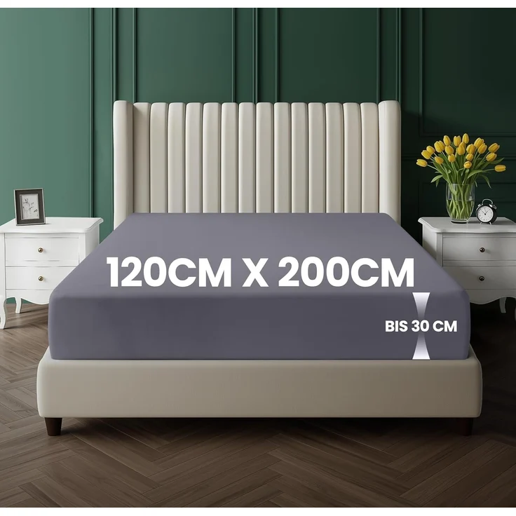Utopia Bedding - Spannbettlaken 120x200 cm Bis 30 cm - Grau - Oeko-Tex Zertifiziertes - Gebürstete Mikrofaser Spannbetttuch – Bild 2