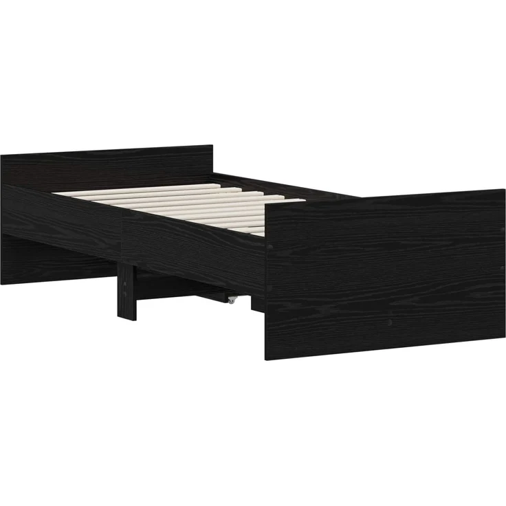 vidaXL Bettrahmen Schwarze Eiche 100 x 200 cm Holzwerkstoff 3446582 – Bild 6