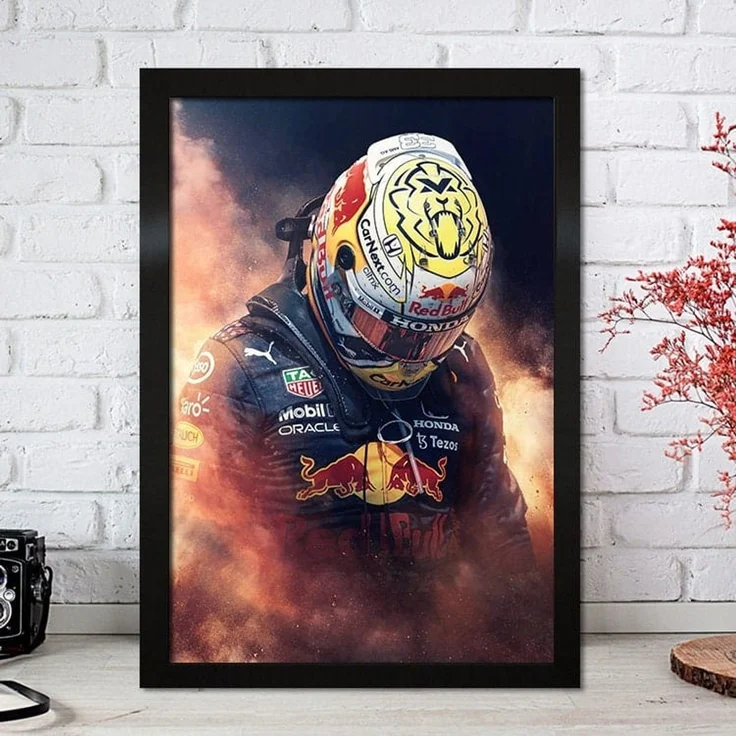 Poster Formel 1 Max Verstappen Rennfahrer Helm Rennwagen Red Bull · Deko Print ohne Rahmen - I / 40x60 cm