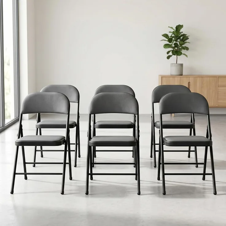 Konferenzstuhl Office 6er Set Kunstleder Grau [pro. tec]