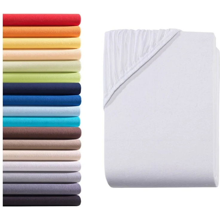 Hometex Premium Textiles Spannbettlaken Jersey Spannbettlaken 100% Baumwolle, Jersey, Gummizug: Rundumgummizug, Premium-Jersey Matratzenhöhe bis 23 cm – Bild 1