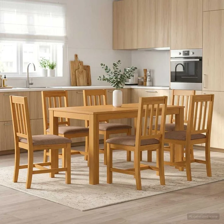 vidaXL Essgruppe VENLO 7 stk. Grau 150 x 85 x 75 cm Massivholz Eiche 3430365 – Bild 1