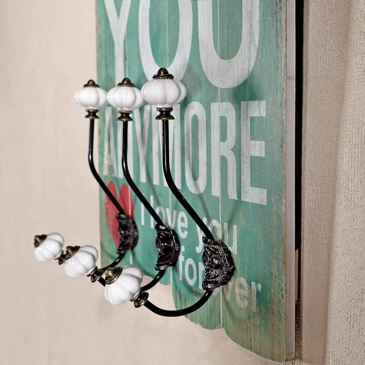 Wandgarderobe 40x60cm I Don't Like You 3 Kleiderhaken Flurpaneel Holz Dekoration – Bild 3