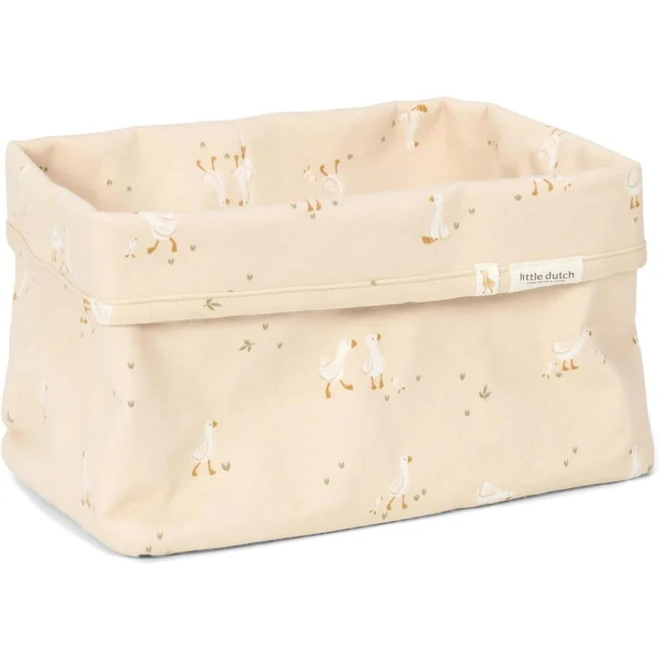 Little Dutch Aufbewahrungskorb Korb Aufbewahrung Körbchen Wickeltisch Organizer Box Großer Korb - Kinderzimmer Badezimmer - Little Goose - Newborn Naturals beige – Bild 1