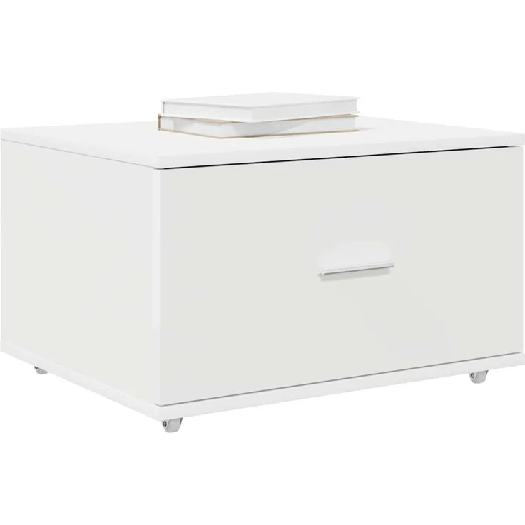 vidaXL Schubladenschrank Mit Rad Weiß 55 x 45 x 31 cm 869306 – Bild 3