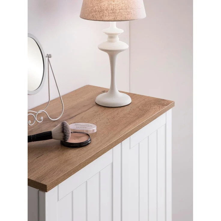 SCHILDMEYER Highboard Hochschrank Badschrank Schrank Jelda mattweiß Eiche Lh. – Bild 5