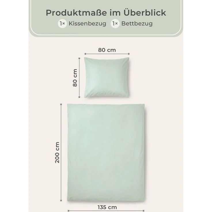 Laynenburg Bettwäsche Mako-Satin aus 100% Baumwolle in 135x200 oder 155x220 cm, kühlende, atmungsaktive Sommer-Bettwäsche mit Reißverschluss – Bild 3